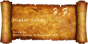 Himler Frida névjegykártya